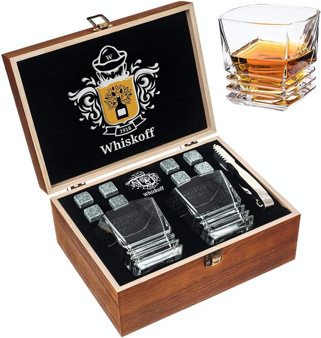 Set Regalo di Pietre per Bicchieri di whisky Bicchiere per Scotch