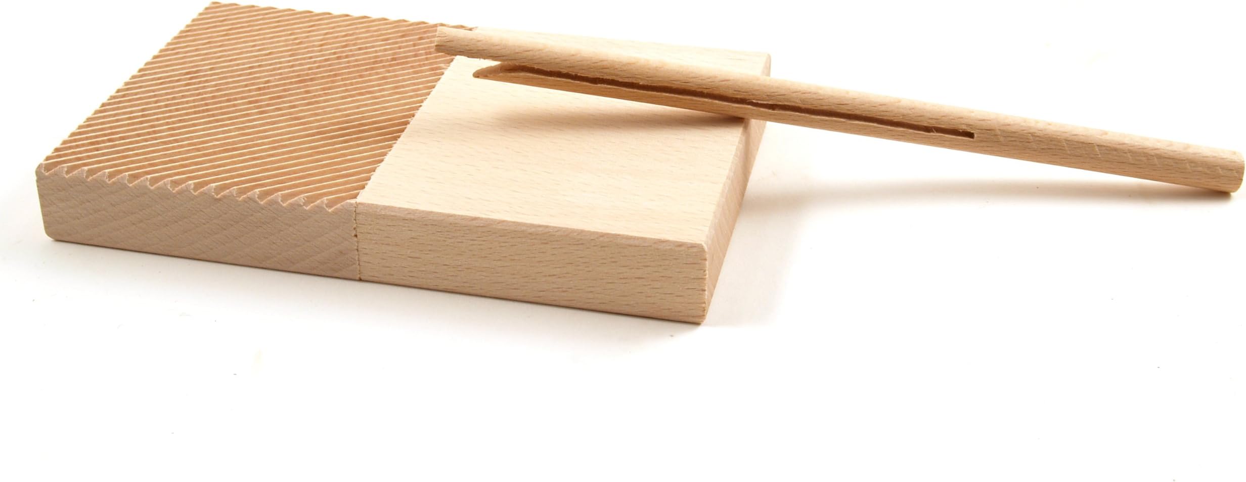Calder Garganelli Maker in Beech Wood with Stick, Brown