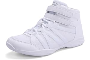 FUQIAO Girls High Top White Cheerleading Shoes Lightweight Cheer Sneakers