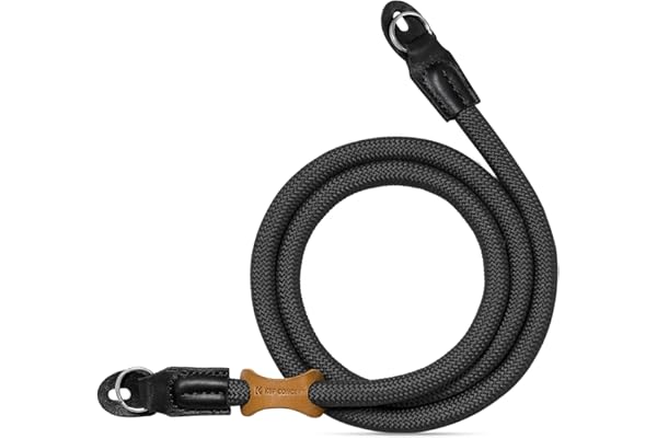 K&F CONCEPT Camera Neck Strap,100cm Nylon Rope Camera Shoulder Strap with O-ring for DSLR Camera- Black