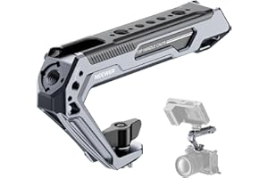 NEEWER All Metal Stylish Camera Top Handle with 3/8" Screw and Locating Pins, 1/4" &3/8" Threads, Cold Shoes, Anti Off Lock, 