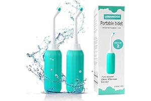 URBANEDGE Urban Edge Portable Bidet for Travel - 500 ml Set of 2 Bidets - Handheld Tushy Spray - Travel Essentials - Peri Bottle for Postpartum Care, Camping - Women and Men - Reusable - Turquoise