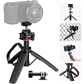 SMALLRIG Small Camera Tripod Selfie Stick, Extendable 8"-15" Mini Tripod | Carabiner with Mantis Hook, 360&deg; Ball Head, Cold Shoe Mount, 1/4"-20 Screw for DSLR, Adapter for DJI, for GoPro - 5285