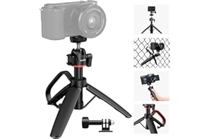 SMALLRIG Portable Mini Desktop Tripod, Tabletop Tripod in Carabiner Shape with 360° Ball Head, 1/4"-20 Screw for DSLR, Camera