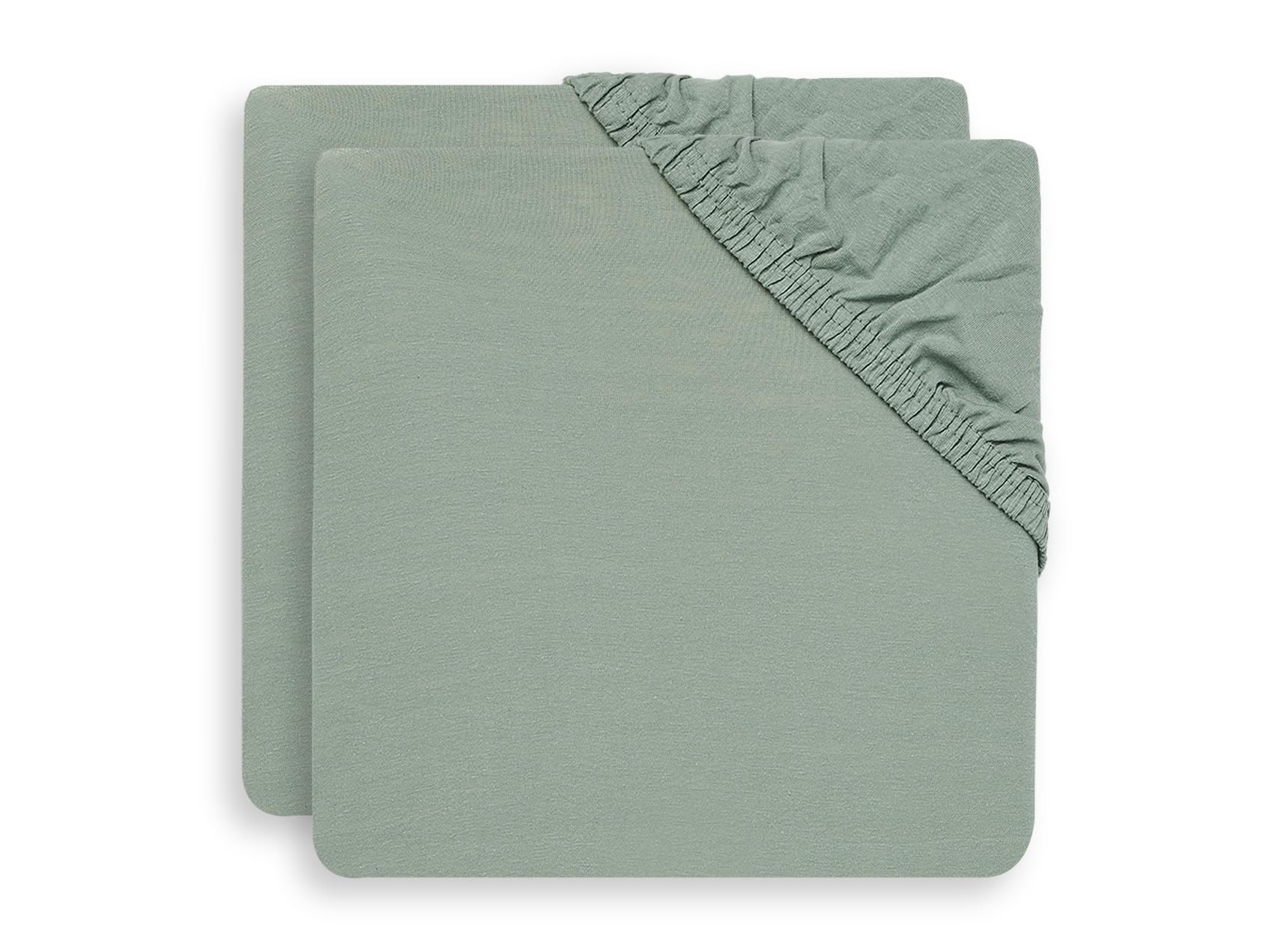 Jollein Jersey Fitted Sheet 60 x 120 cm Ash Green Pack of 2