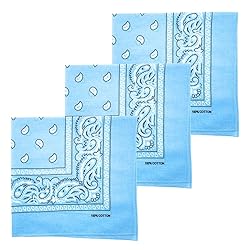 MDSTYLE 3 PCS 100% Cotton Bandana for Men & Women
