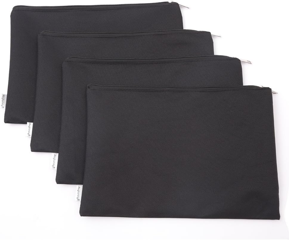 Augbunny Zipper Polyester Security Bank Deposit Utility Zipper Coin Bag Check Wallet Money Organizer Pouch 4-Pack