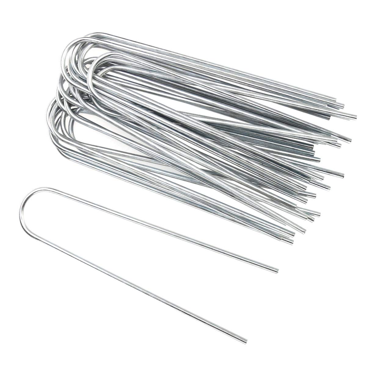 OUNONA 20pcs Garden Stakes Landscape Staples Steel Landscaping Anchor Pins Pegs Plant Stakes