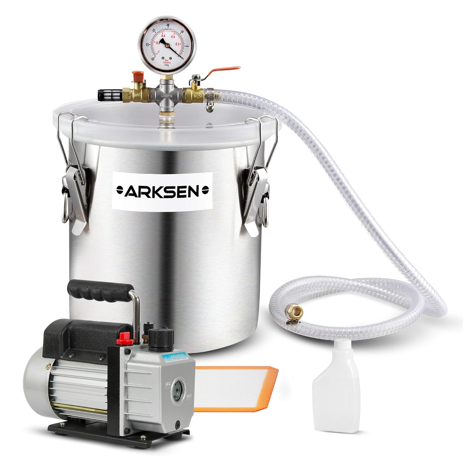 Vacuum Pumps 5 Gallon Vacuum Chamber Urethane Degassing Silicone 110V 3