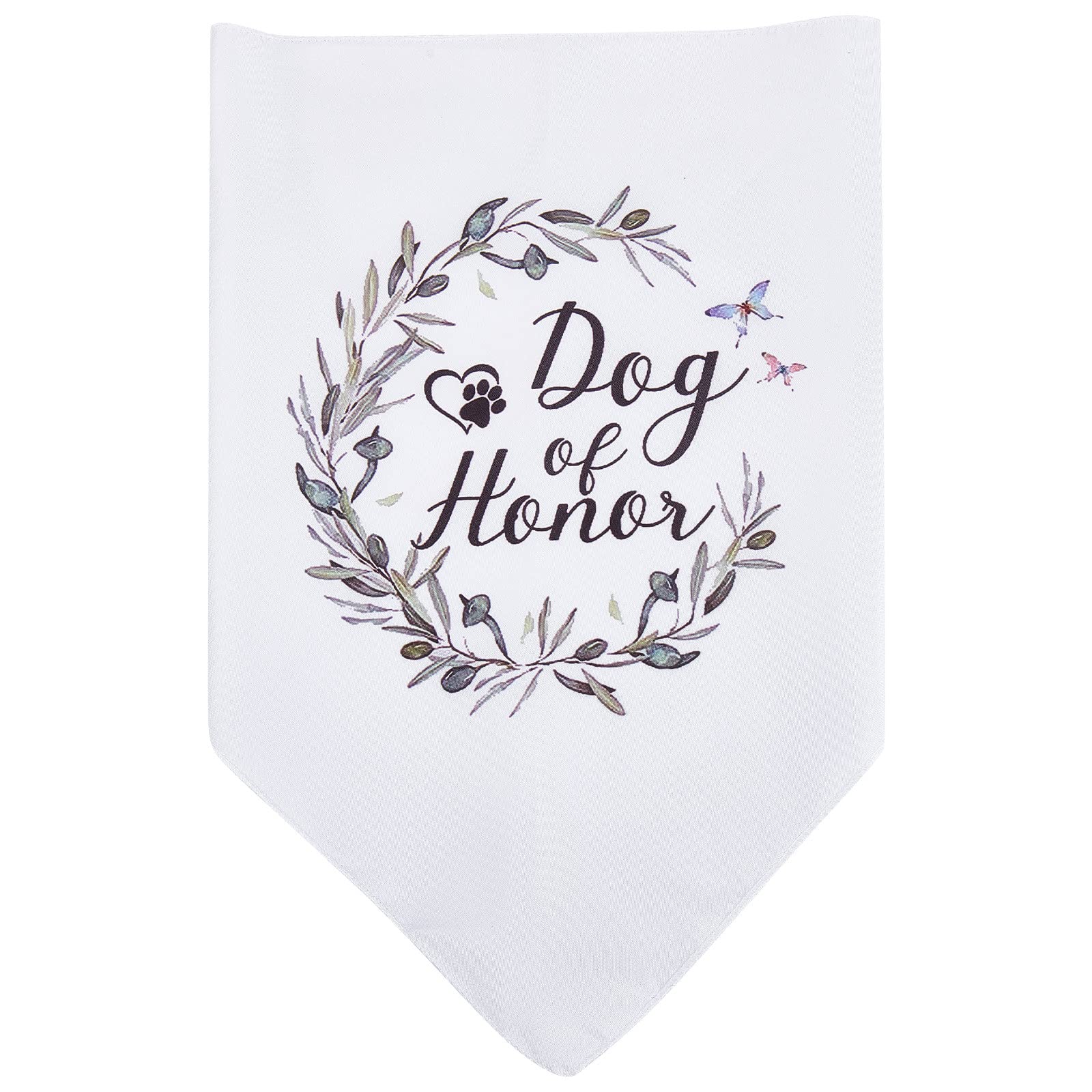 CRASPIRE Honour Dog Bandana Wedding Pet Bandana White Olive Branch Triangle Pet Dog Scarf Dog Engagement Wedding Announcement Photo Props Collars Accessories for Pet