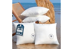 Phantoscope 18x18 Outdoor Pillow Inserts - Pack of 4 Waterproof Couch Throw Pillows, Cushion Sham Stuffer for Patio and Porch Furniture