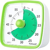 Yunbaoit Visual Timer with Night Light, 60 Minute Countdown, Light Green | 3 Alarm Modes, Mute Flash, for Kids and Adults, Time Management Tool for Classroom, Home, School, and Work