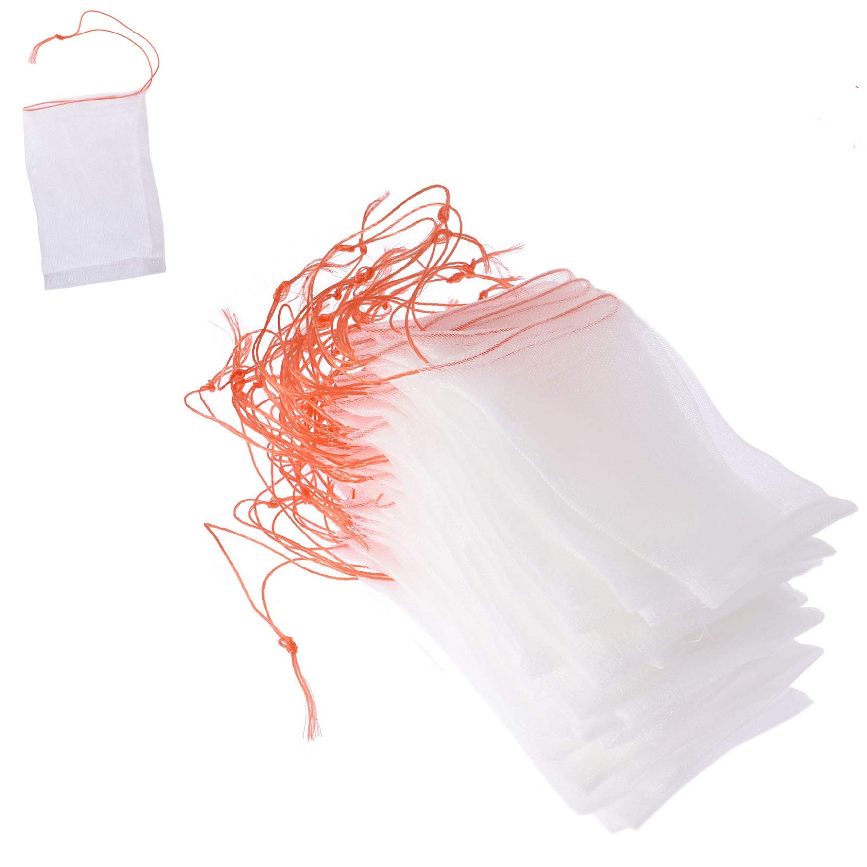 AISENPARTS 50pcs Garden Plant Protection Bag Reusable Mesh Netting Barrier Bags with Drawstring Protecting Flowers Fruits Vegetables Against Insect Pest Bird (5.9x3.9in)