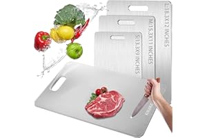 Titanium Cutting Board 2025 New Upgrade 100% Pure Titanium Cutting Boards for Kitchen - Double-Sided Food-Grade Chopping Boar