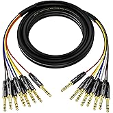 EBXYA 8-Channel 1/4 Inch TRS to TRS Snake Cables,Recording Snake Cable | 6.35mm Male Jack Stereo Audio Balanced Line for Keyboard, Amplifier, Speaker, Mixer,10 Feet 1 Pack