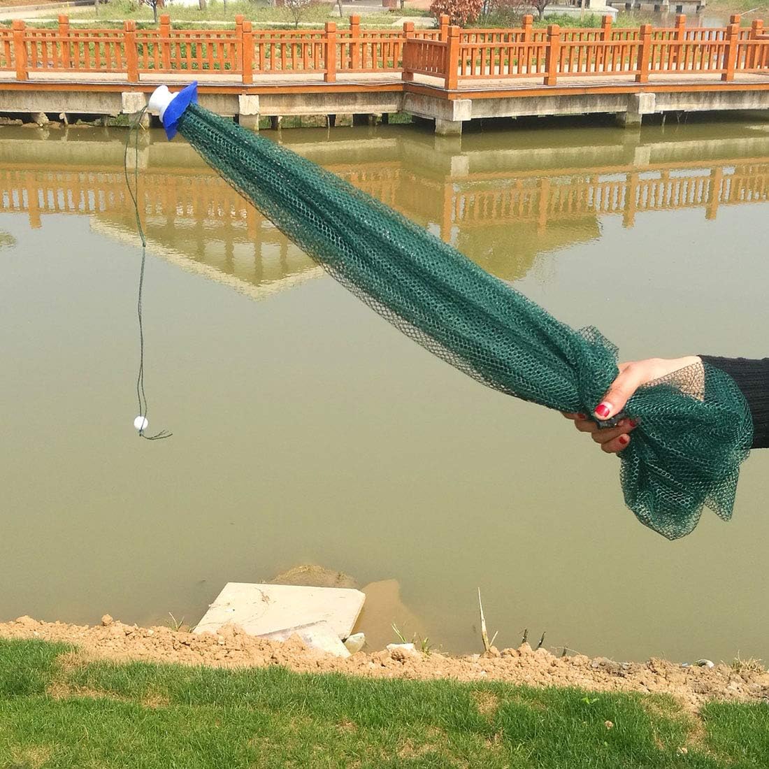 PHYNEDI Filet de Pêche 8 Trous Filet de pêche Pliable Automatique Piège