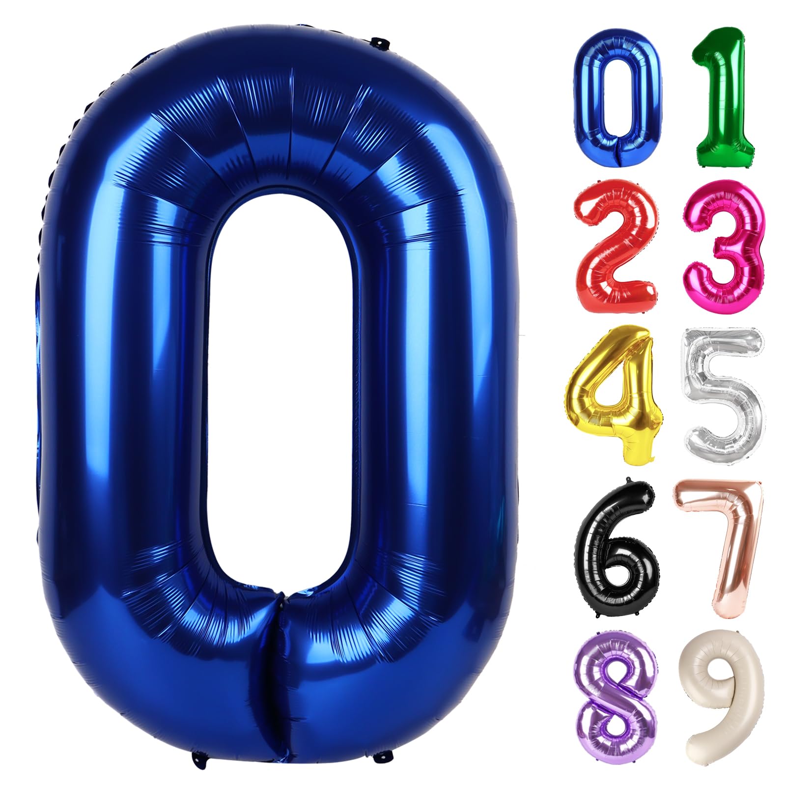 Photo 1 of 0 Balloon - Night Blue Birthday Number Balloons, 40 Inch Large Foil Balloons for Men Women Boys Girls Night Blue Themed Birthday Decorations