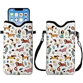 Aorailep Cell Phone Sleeve Pouch Case Bag with Crossbody Strap Neck Lanyard for Women Men, Weiner Dog Gifts Cell Phone Crossbody Bag 7.1x3.9 Inch