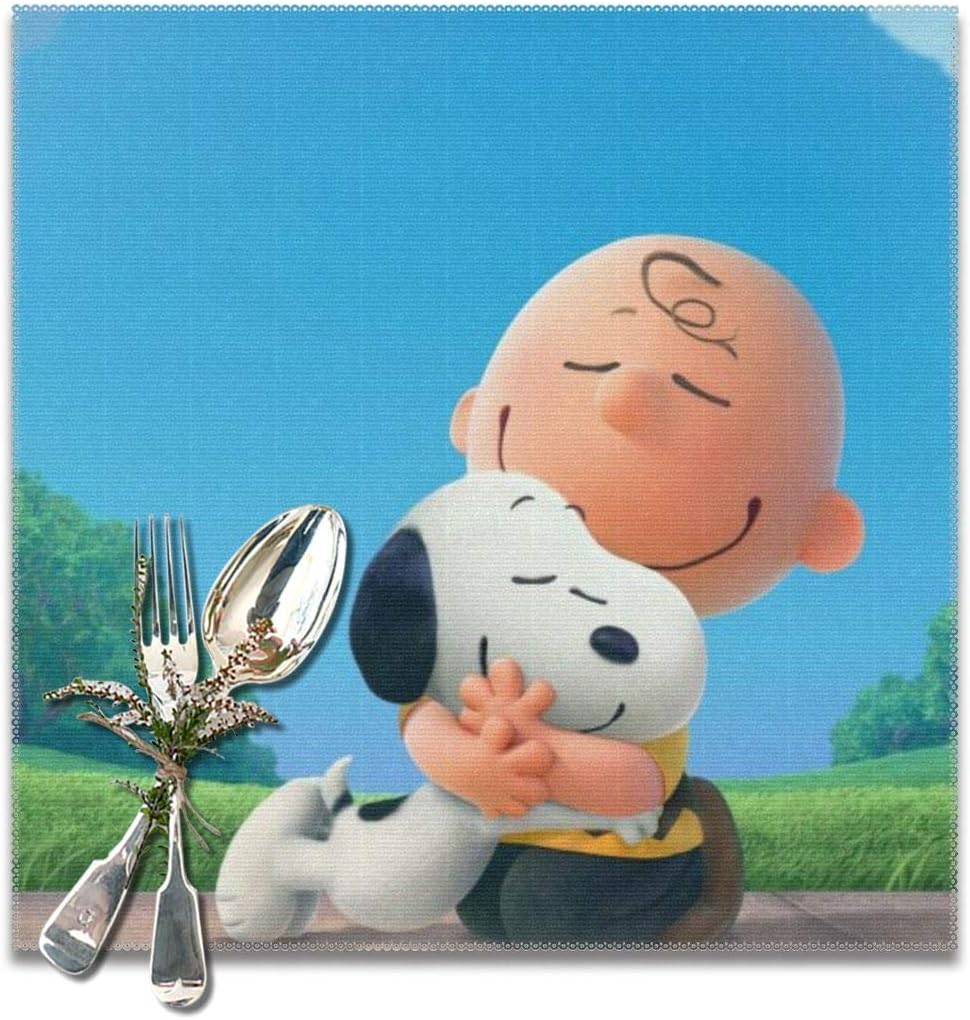 Amazon 壁紙4チャーリーブラウン ランチョンマット 食卓飾り 断熱 滑り止め おしゃれ かわいい 高級感 お手入れ簡単 コーヒーマット 家庭レストラン用 6枚セット プレースマット 30 30cm ランチョンマット オンライン通販