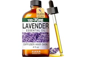 KUKKA ESSENTIAL OILS Kukka Lavender Essential Oil for Diffuser, Skin, Hair, Aromatherapy Huge - 4 Fl Oz, DIY Soap Making Scents