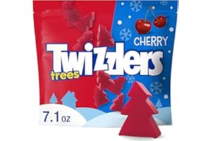 TWIZZLERS Cherry Flavored Trees Chewy, Christmas Candy Bag, 7.1 oz