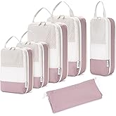Narwey 6 Set/5 Set Compression Packing Cubes for Travel Kids Women Carry on, Packing Organizers Bag for Backpack Luggage Suitcase Duffle Bags