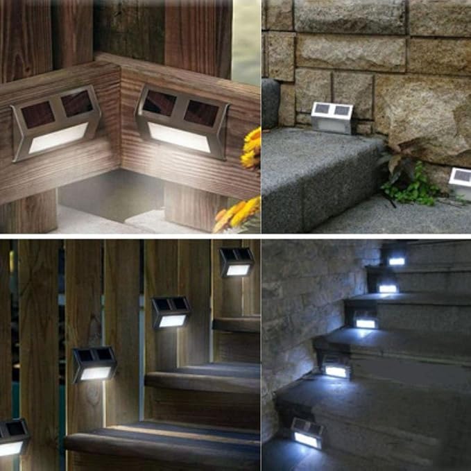 Unho LED Solar Wall Lights Stainless Steel Stair Amazon.co.uk Electronics