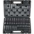 VEVOR 3/8" Drive Impact Socket Set, 48 Piece Socket Set SAE 5/16" -3/4" and Metric 8-22mm, 6 Point Cr-V Alloy Steel for Auto 
