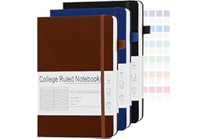 CronElysia A5 Lined Journal Notebooks for Work, 192 Pages, Medium 5.7 x 8.3inch, College Ruled, Vegan Leather Hardcover Journ