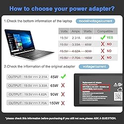 45W Charger Replacement for HP Laptop Computer