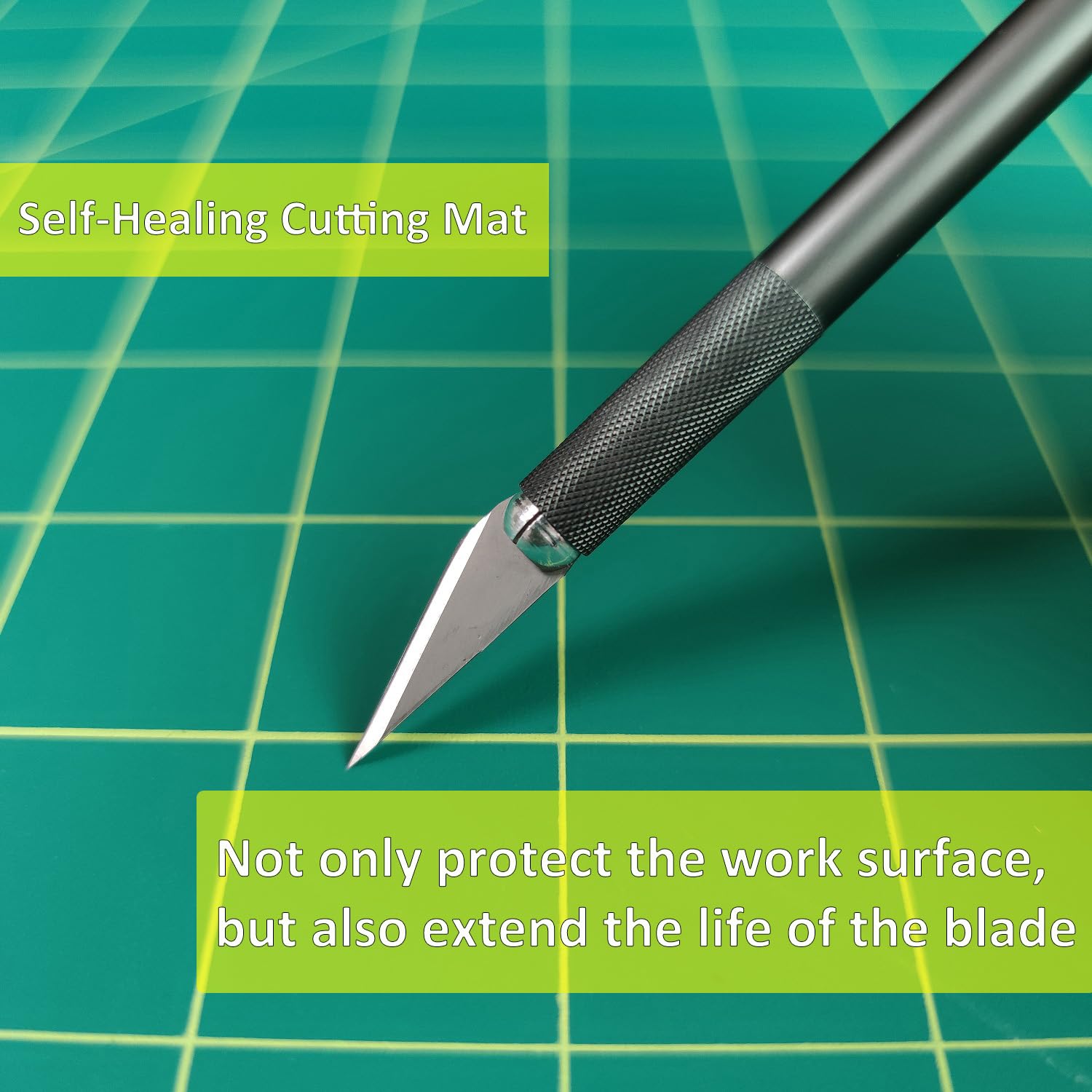 NEWBRAUG 18'' × 24'' Perfect Self Healing Cutting Mat, Non-Slip Gridded Rotary Cutting Board, Necessary for Quilting, Sewing, Craft, Fabric & Scrapbooking(Green/Black)…