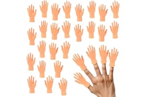 HOTRY 30 Pcs Halloween Rubber Tiny Hands - Funny Gifts for Adults - Realistic Mini Hands - Silly Birthday Party Favors for Adults - Comical Finger Puppets - Weird Stuff for Laughs