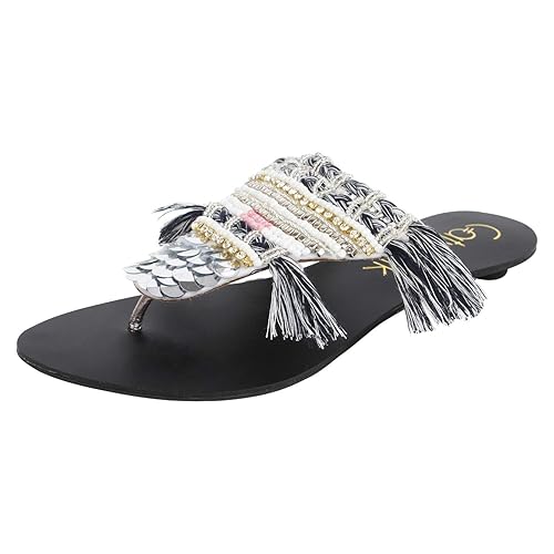 Women's Embellished Frill Detail Slip Ons