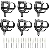 HDYEGY 6 Counts Horse Bridle Rack Bracket Hooks Metal Halter Hanger with Tubes and Screws for Horse Barn Supplies, Black