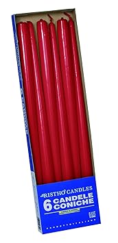 CERERIA DI Giorgio risthò Kerzen konisch-Kerzenhalter, Wachs, Rot, 2.2 x 40 cm, 6 Stück