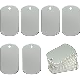 StayMax Aluminum Blank Tags Stamping Blanks 25 Pack (Silver)