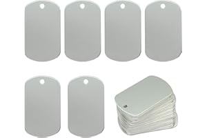 StayMax Aluminum Blank Tags Stamping Blanks 25 Pack (Silver)