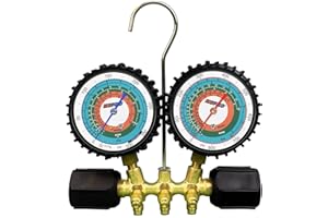 HCPRO KEEP IT RUNNING HCPRO Manifold Gauge Set R32 R290 R600 Hydrocarbon Refrigerant | Dual Scale F/C PSI | HVAC AC Brass Gauges 3-1/8" 800 PSI | 36" Hoses 4000 PSI Burst | Professional Service Kit