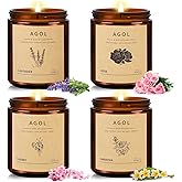 4 Pack Scented Candles for Home, 36 Oz 200 Hours Burn, Luxury Amber Jar Natural Soy Candles, Aromatherapy Candles Set, Candles Gift for Women Men Birthday Thanksgiving Christmas, Spa, Sleep,Yoga,Read