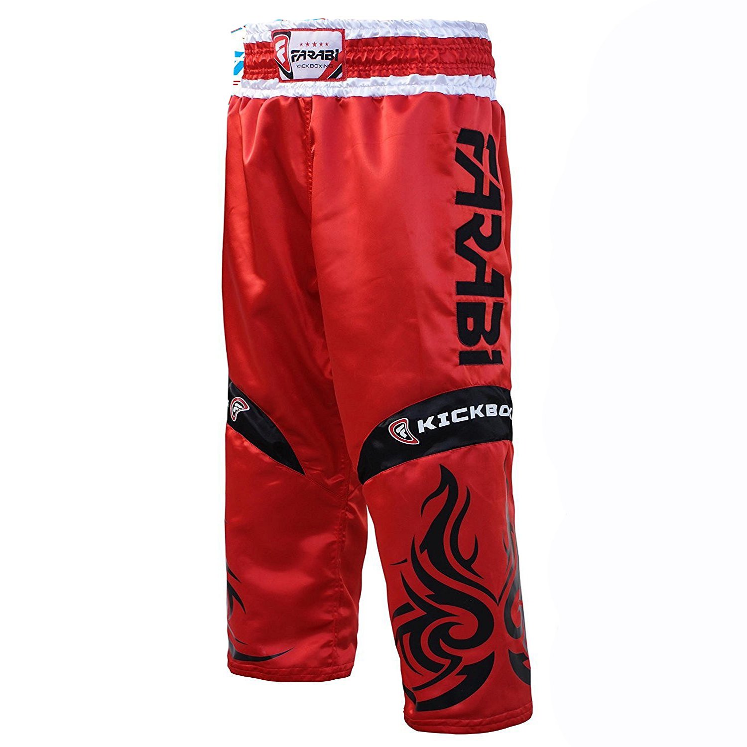 Farabi Kids Junior Kickboxing Trousers Bottom Contact Sports (Red, X-Small)