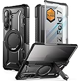 SUPCASE for Samsung Galaxy Z Fold 7 Case with Kickstand (UB Grip), [Compatible with MagSafe] [Built-in Tempered Glass Screen Protector] [Hinge Coverage] Military-Grade Protection Phone Case, Black