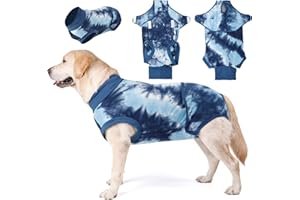 Susici Dog Recovery Suit After Surgery Dog Onesies Cone Surgical Recovery, Dog Pajamas Breathable Soft Stretch Prevent Licking for Abdominal Wound Badage (XL)