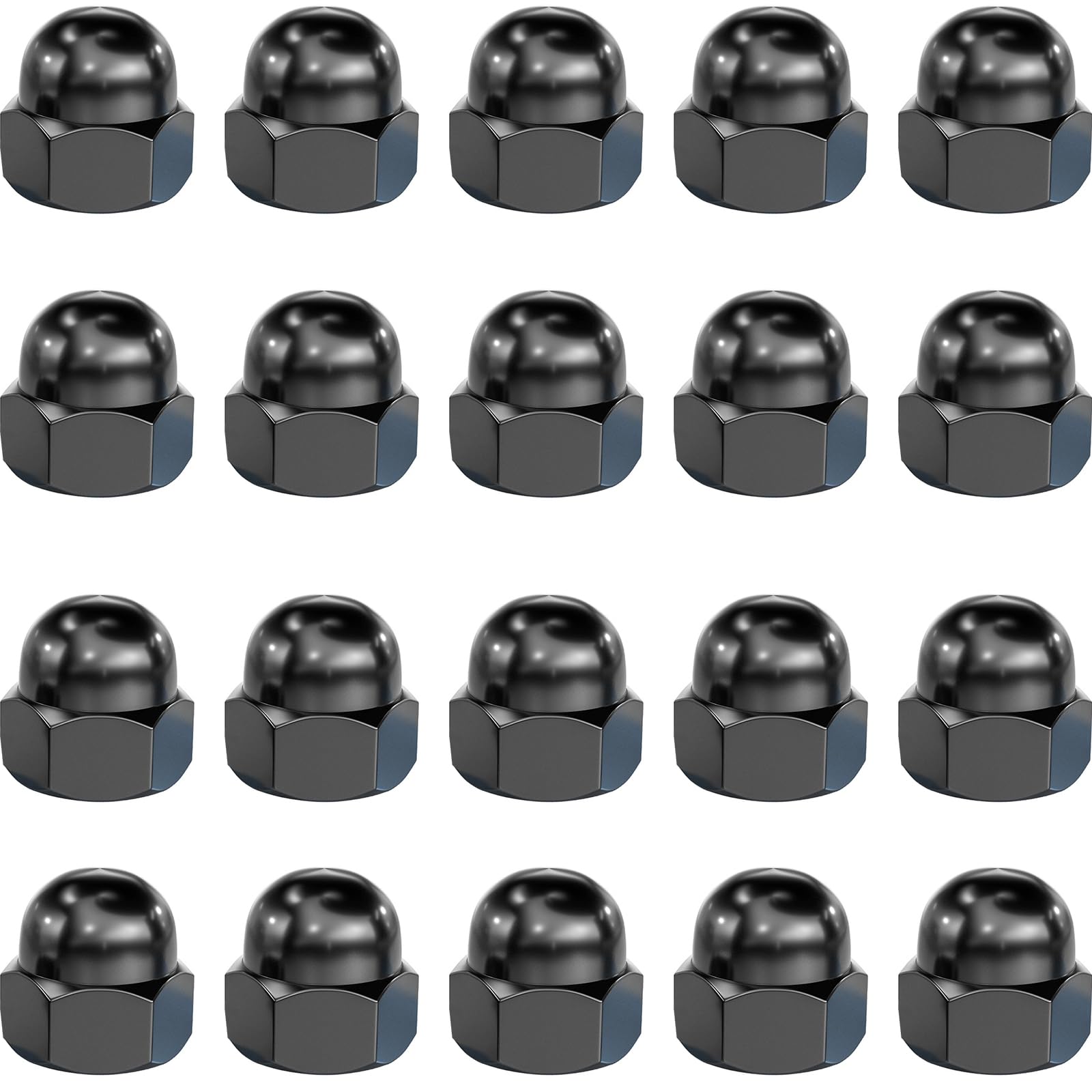 20Pcs Black Stainless Steel Cap Nuts,Nut Caps,Hex Cap Nuts,Dome Hex Cap Nuts for M8