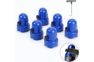 ZIZILAND 1.5" Diameter Trampoline Enclosure Pole Caps with Screw Thumb, Blue, Only Fit in 38mm(1.5in) Diameter Trampoline Pole