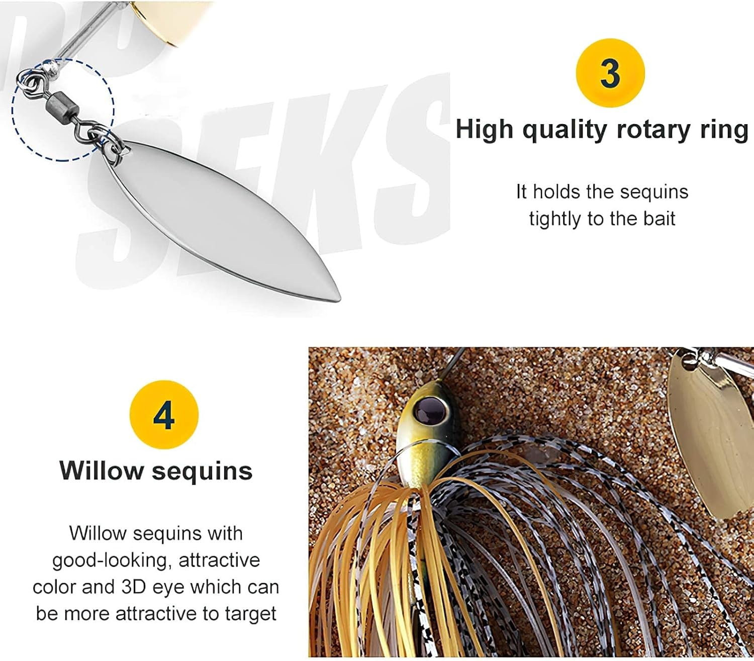 Ali York Fishing Lures for Bass, 5 Pcs Spinner Baits for Bass Fishing, Trout Lures Freshwater Kits, Rooster Tail Fishing Lures, Fishing Bait for Freshwater & Saltwater, Bass Lures : Sports & Outdoors