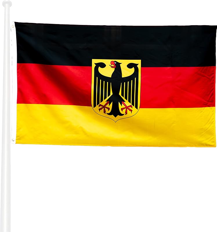 Bandiera Germania con aquila 90x150 cm - Tessuto da esterno resistente alle intemperie 150x90 cm con 2 occhielli metallici. Germany Flag giardino decorazioni