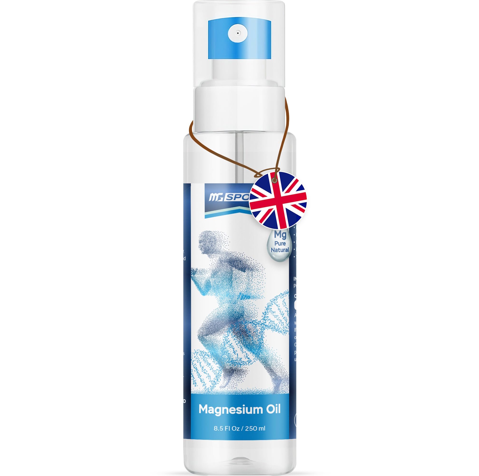 High Absorption Pure Magnesium Oil Spray – 265 ml – 100% Pure Magnesium Chloride from The Dead Sea, Without Preservatives – Supports Sleep, Muscle Recovery and Leg Cramps