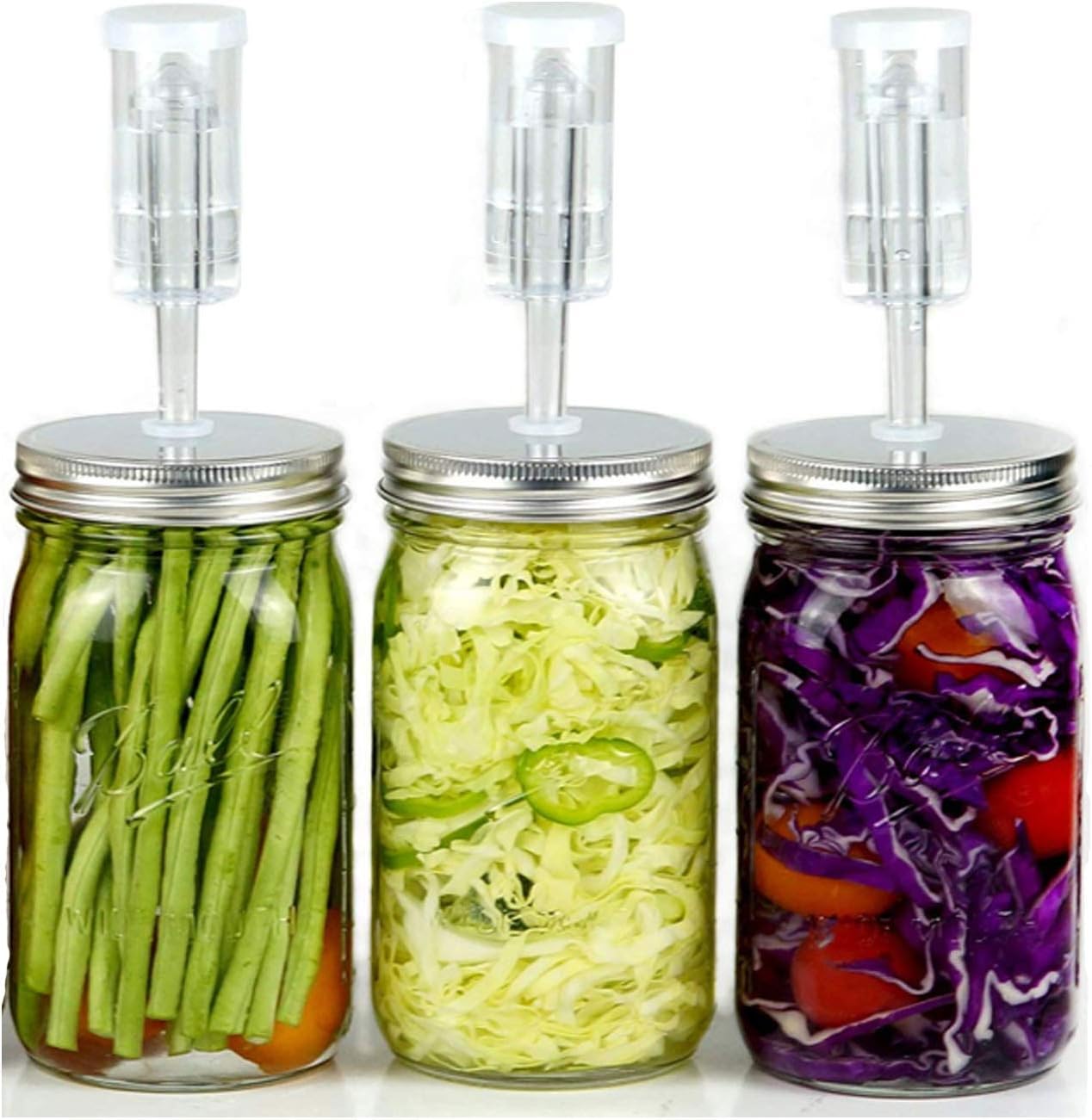 KJSMA BPA-Free Airlocks for Fermentation Set of 6 Airlocks Kit for Preserving, Brewing, Making Wine, Fermenting Sauerkraut, Kimchi