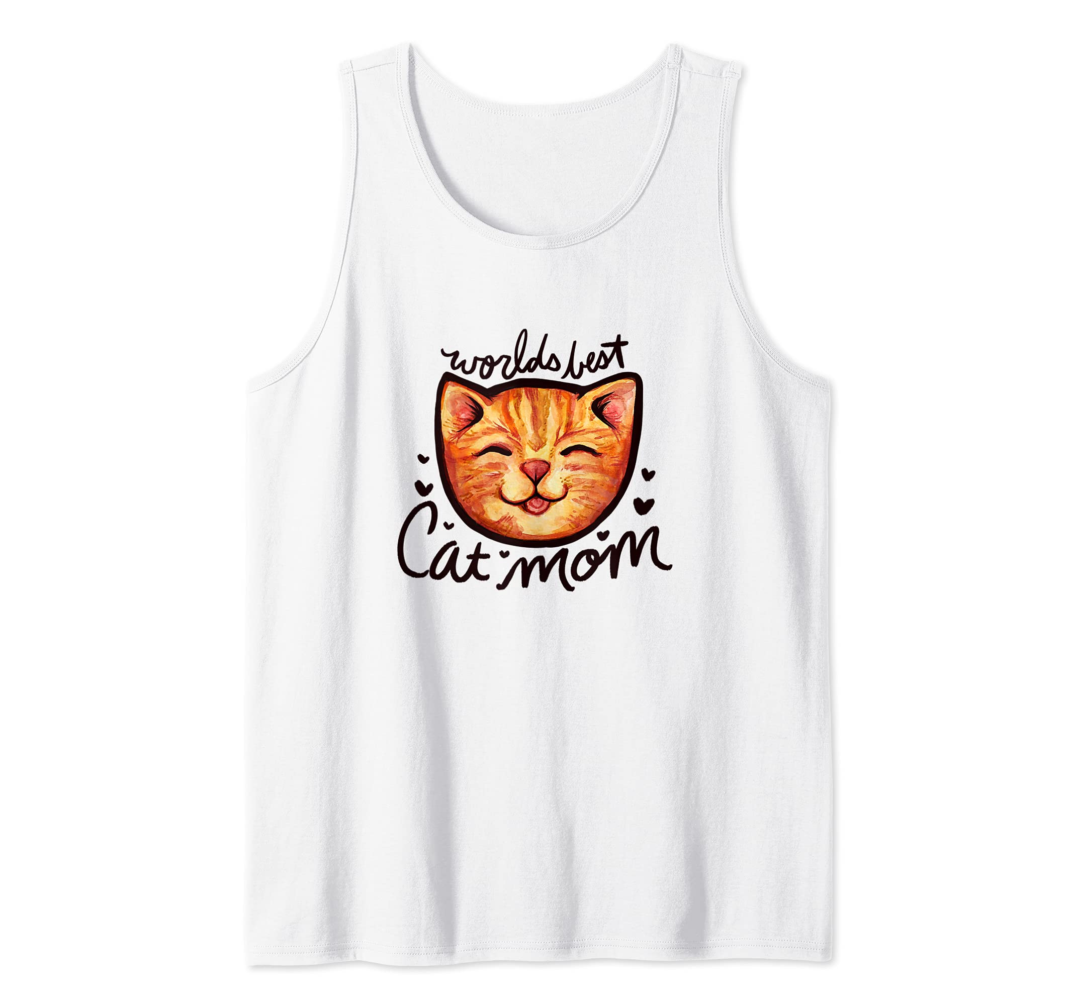 Happy Orange Tabby Cat Mom Tank Top