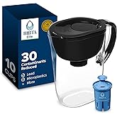 Brita 10 Cup Elite Filter Pitcher with Smart Light Indicator, Reduces 30+ Contaminants including Lead and Microplastics, Filt